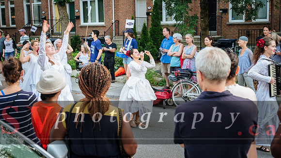 Porch View Dance with the Wedding Brigade