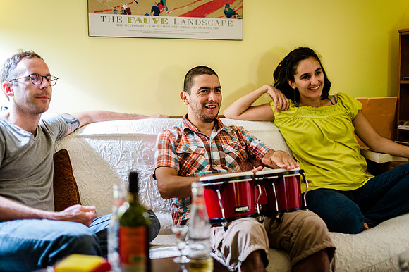 Salsa night at the Professor's house