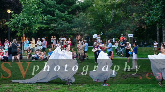 Porch View Dance with the Wedding Brigade