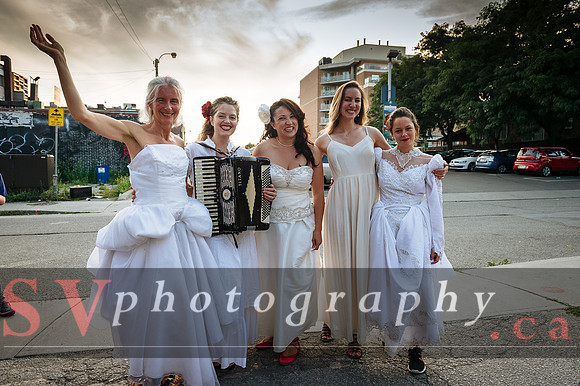 Porch View Dance with the Wedding Brigade