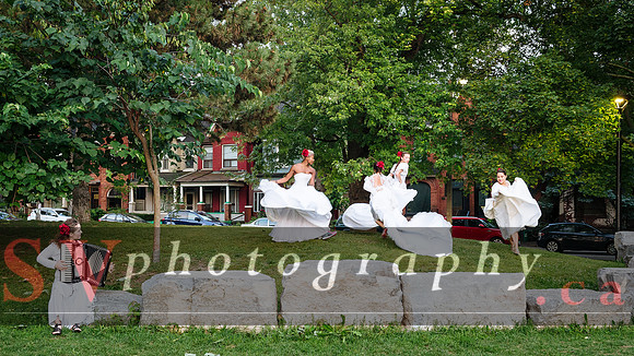 Porch View Dance with the Wedding Brigade