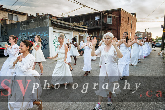 Porch View Dance with the Wedding Brigade