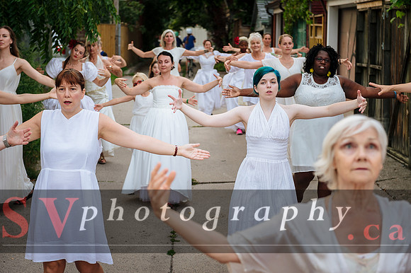 Porch View Dance with the Wedding Brigade