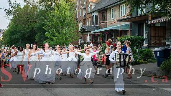 Porch View Dance with the Wedding Brigade