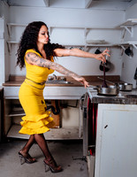 Pastel with housework