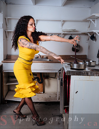 Pastel with housework