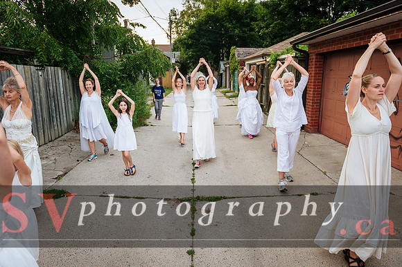 Porch View Dance with the Wedding Brigade